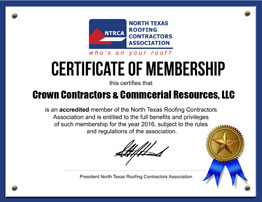 Roofing Contractors Association of Texas membership